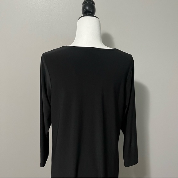 Pretty Woman Round Neck 3/4 Sleeve Black Tunic - Picture 8 of 10
